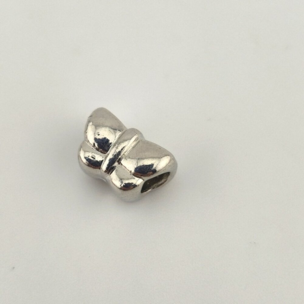 Silver Tone Butterfly European Charm Bead for Bracelet Jewelry Making